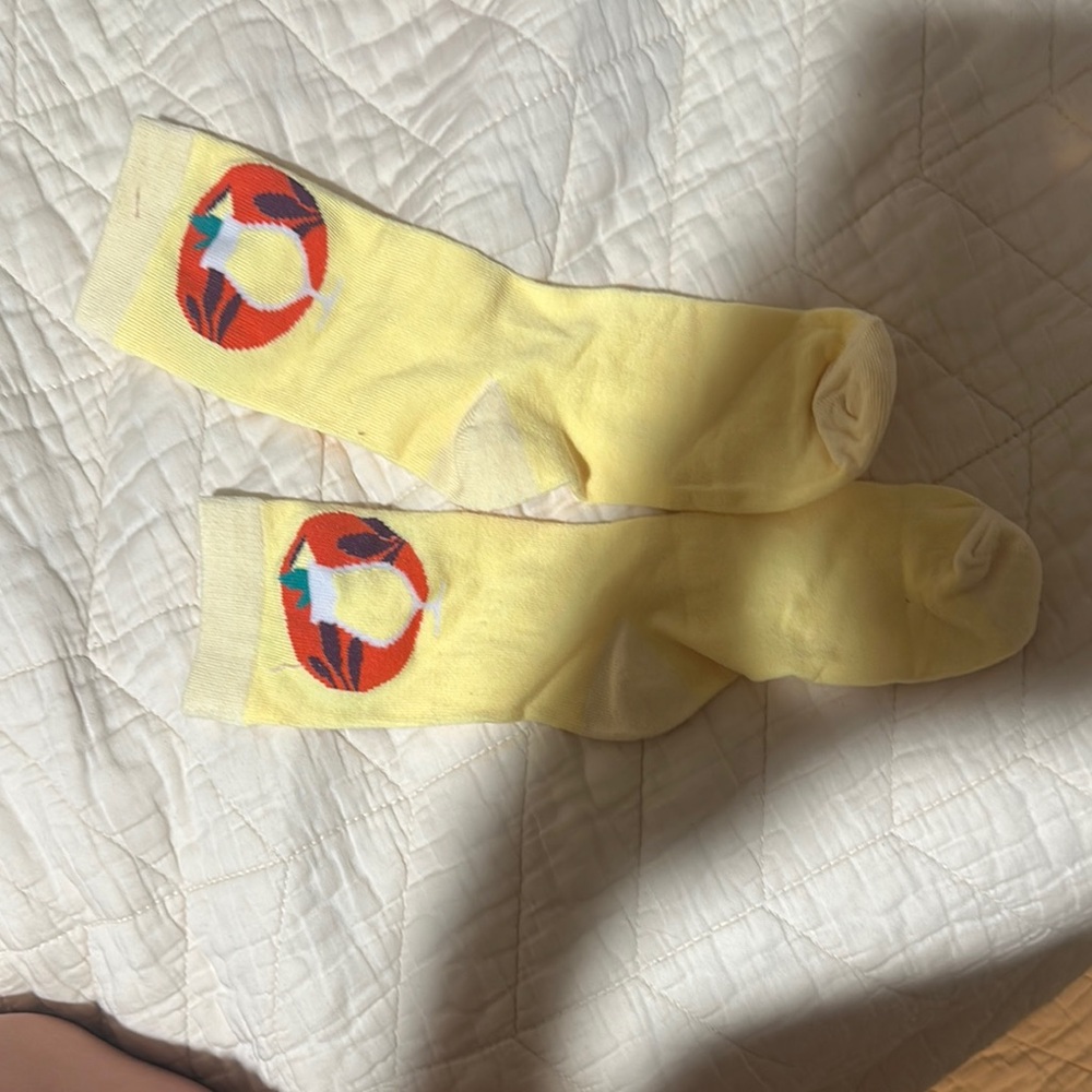 Yellow Graphic Socks